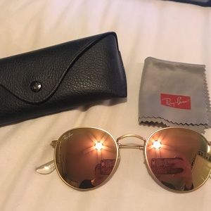 pink mirrored ray bans